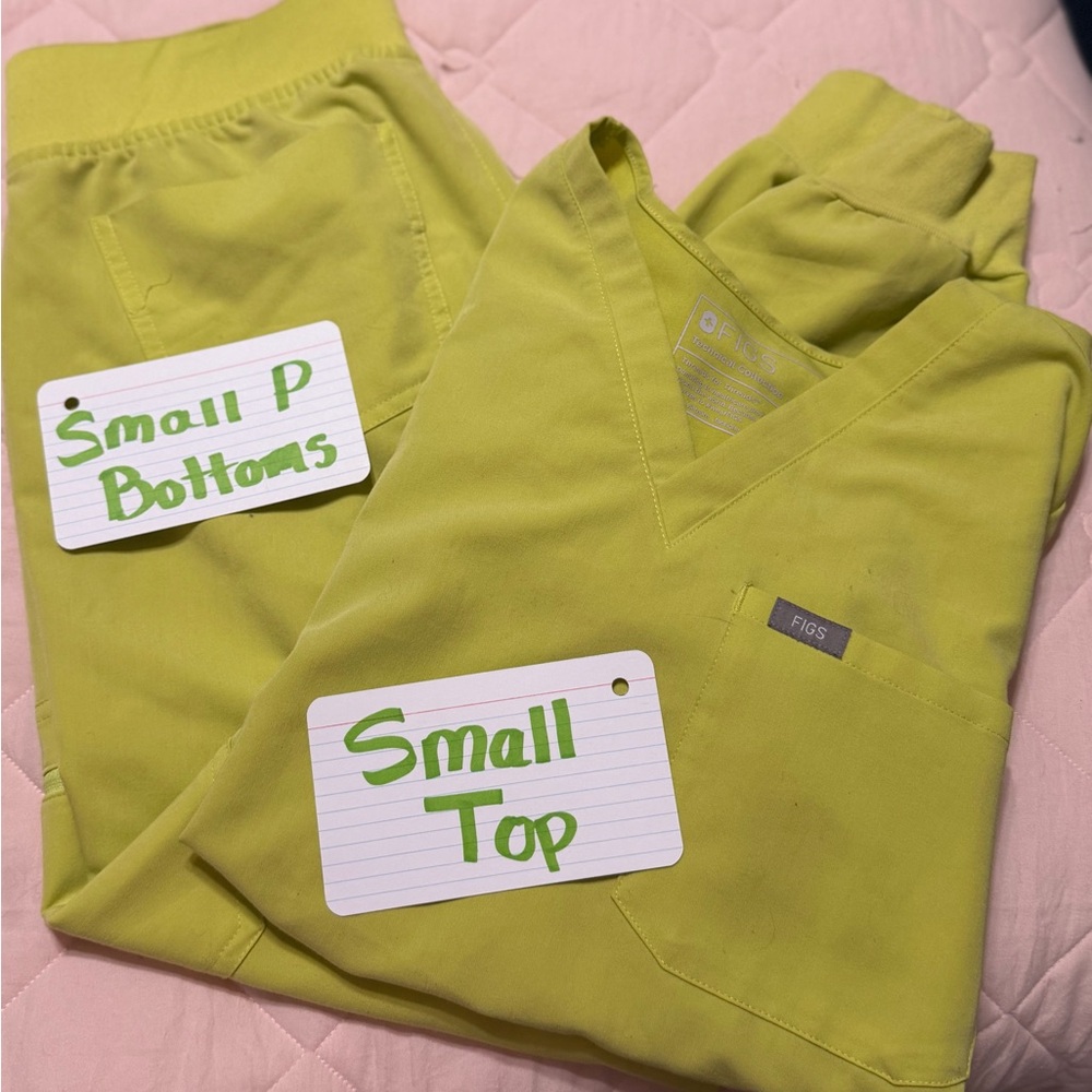 Figs Lime Green Top and Bottoms